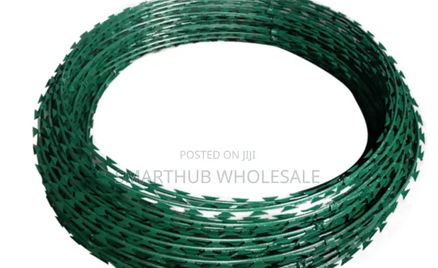 Galvanised Green 10m Razor Wire - 1