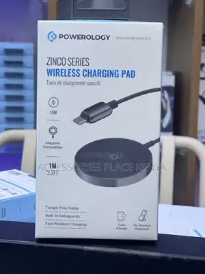 Powerology Zinco Series Wireless Charging Pad - Kijivu Giza