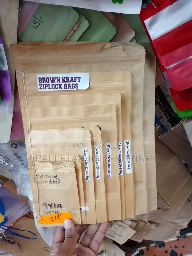 Brown Kraft Ziplock Bags - 1