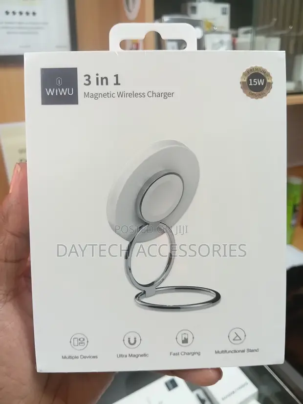WiWU Wi-W027 3-in-1 Magnetic Wireless Charger 15W - 1