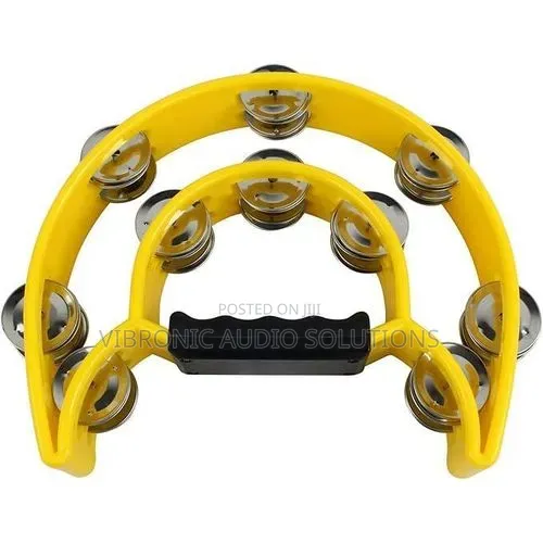 Handheld Tambourine with Metal Jingles - 1