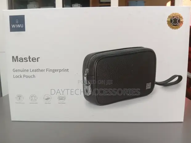 WiWU Master Genuine Leather Fingerprint Lock Pouch - 1