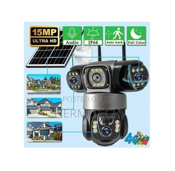 Triple Lens 4G Solar Security Camera with Motion Detection - 1