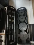 Set ya Dumbbell & Barbell ya Cast Iron ya Kilo 50 Zinazoweza Kurekebishwa - 2