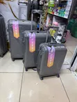 28" Full Set Rubber Suitcase - Dark Grey - 1