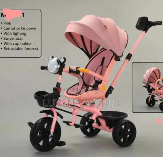 Multifunction Children's Tricycle with Parent Handle - 1