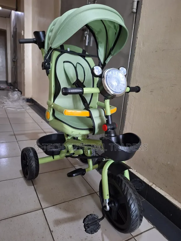 Multi-Function Children's Tricycle Stroller with Swivel Seat - 1
