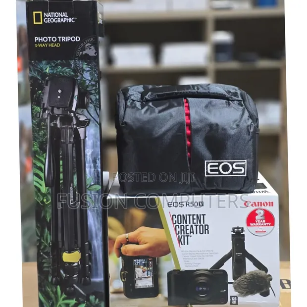 Canon R50V Content Creator Kit - Free Bag & Tripod - 1