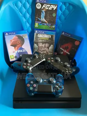PlayStation 4 Slim 1TB with 4 Games & 3 Controllers