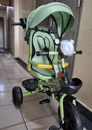 Green Multifunction Children's Tricycle Stroller