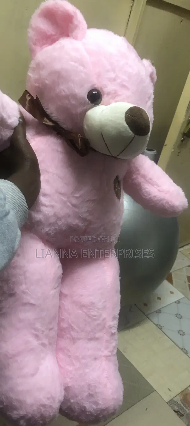 Teddy Bear Pink wa Upendo na Patch ya Moyo - 1