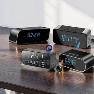 Remote Security WiFi Alarm Table Clock Hidden Spy Camera