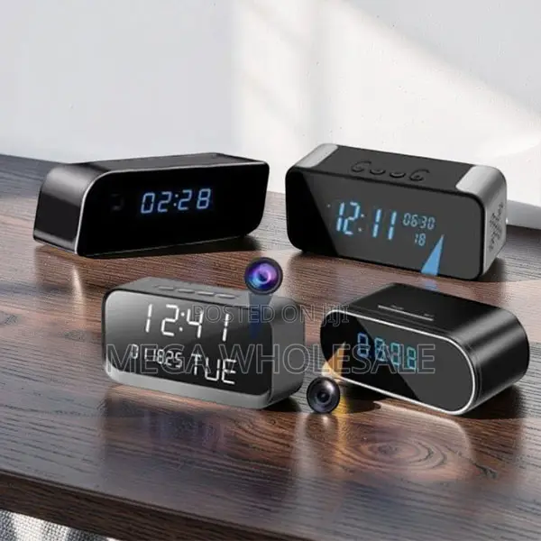 Mini Wireless WiFi Alarm Clock Hidden Spy Camera 4K - 1