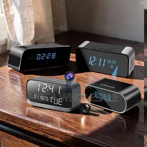 Wireless WiFi Alarm Table Clock Hidden Spy Camera 4K