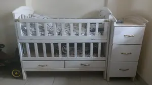 Baby Cot with Mattress and Drawers