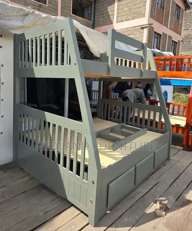 Green Kids Double Decker Bed - 1