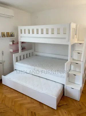 3-in-1 Bunk Bed with Storage Staircase