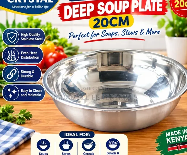 Quality Stainless Steel Soup Plate/Bowl - 20cm - 1