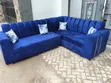 L-Shaped Sofa (Blue) - 2