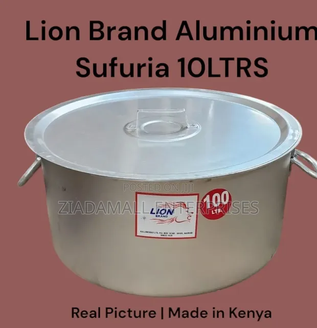 Lion Brand Aluminum Sufuria with Lid (100L) - 1