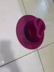 Kofia ya Fedora ya Maroon yenye Upana wa Brim - 2