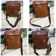 Big Leather Compact Side Bag - Brown - 1
