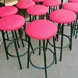 Brand New Red Leather Backless Stools (Set of 2) - 1