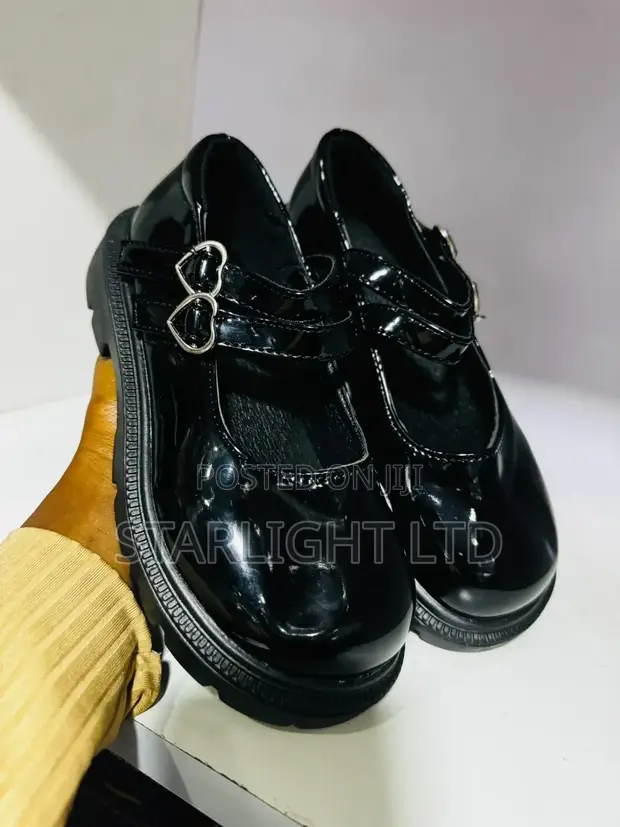 Girls Wetlook School Shoes Size 23-35 - 1