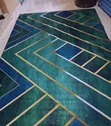 Luxurious 5x8 Gold & Black Tropical Leaf 3D HD Carpet - 1