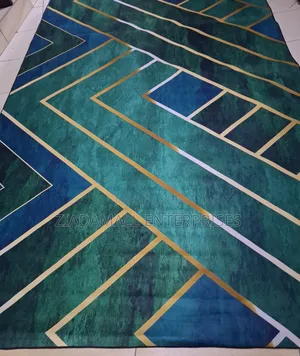 Luxurious 5x8 Gold & Black Tropical Leaf 3D HD Carpet