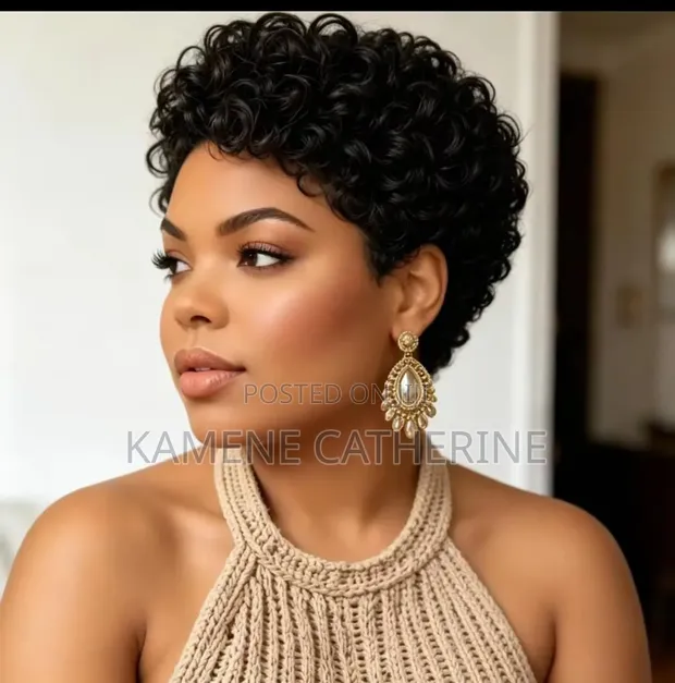 Wig Fupi ya Nywele za Binadamu za Mawimbi ya Maji - 1