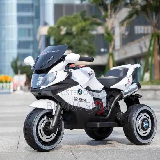 White Kids Electric Racer Motorcycle 3188 - 1