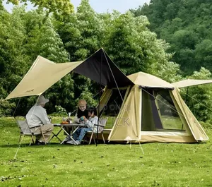 2-in-1 Camping Tent with Tarp - 3-4 Persons