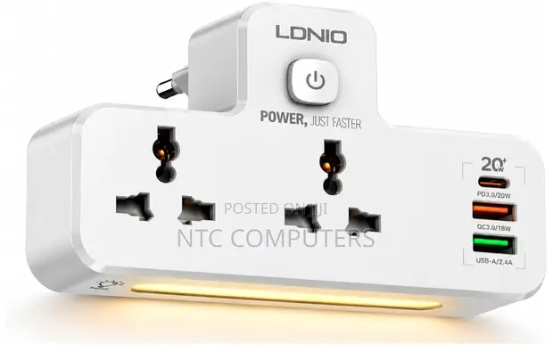 LDNIO SC2311 3-Port USB Charger Extension with 2 AC Sockets - 1