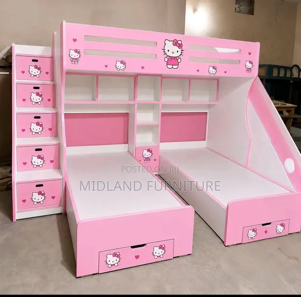 Triple Bunk Bed with Storage Staircase - 1