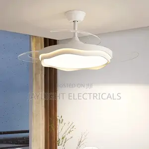 Invisible Hanging Electric Fan Lamp with Remote Control for Dining