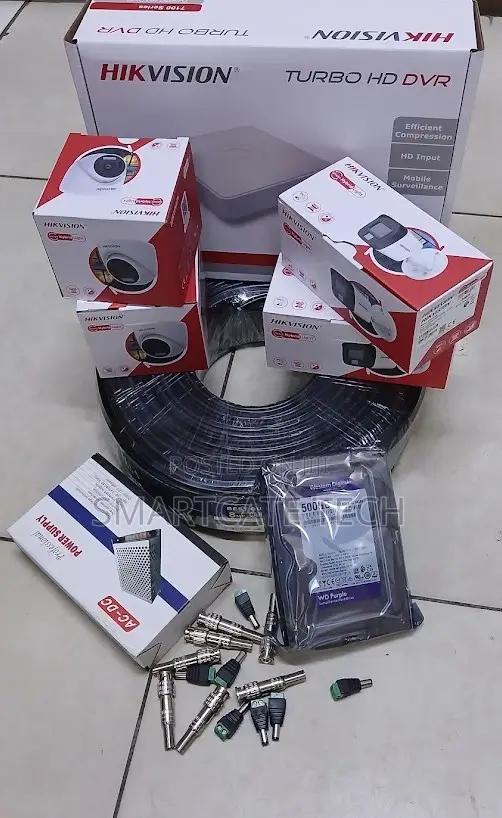 Hikvision 4CH Smart Hybrid HD DVR CCTV Kit na Kamera za Rangi Kamili - 1