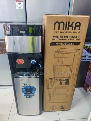 Mika Water Dispenser ya Bottom Load - Stainless Steel Nyeusi