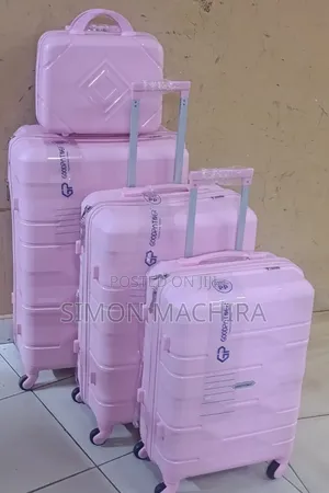4-in-1 Unbreakable Rubber Suitcase Set - Pink