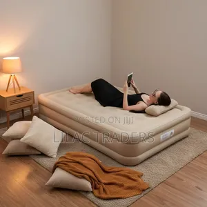 Inflatable Queen Airbed with Built-in Pump & Pillows - Galo