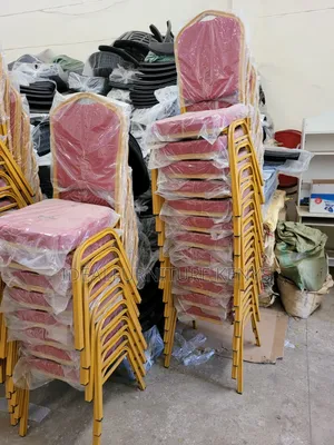 Red Banquet Chair with Gold Frame