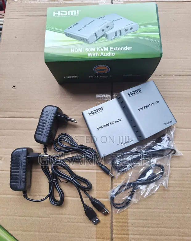 HDMI KVM Extender 60M with USB Keyboard/Mouse & Audio - 1