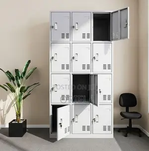 12-Locker Gym Storage Unit - Secure Steel Personal Cabinet