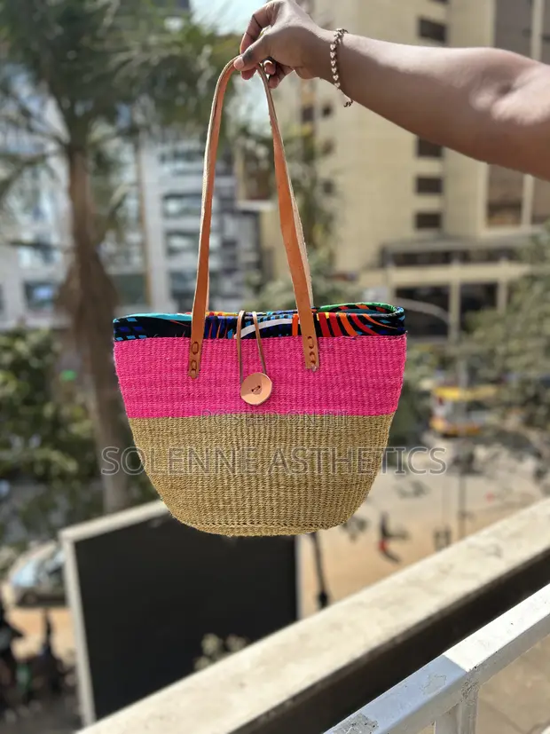 Ankara Sisal Shoulder Bag - Medium - 1