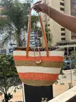 Ankara Sisal Shoulder Bag - Medium - 2