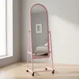Pink Dressing Mirror with Wheels - 2