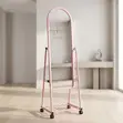 Pink Dressing Mirror with Wheels - 3