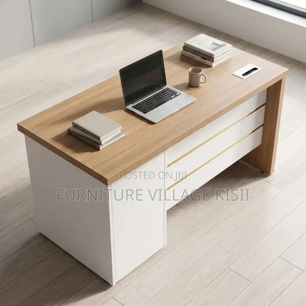 1.4m Straight Executive Office Desk - White - 1