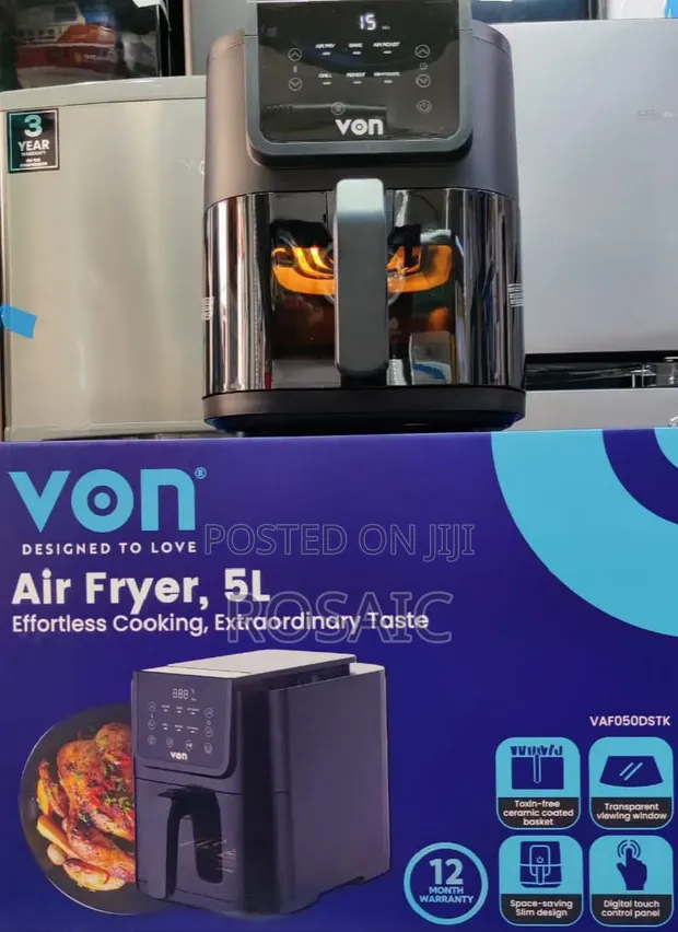 Von 5L Air Fryer - Ceramic Coated Basket - 1