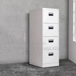 4-Drawer Metallic Filing Cabinet - White